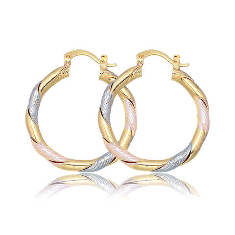 French round colored earring