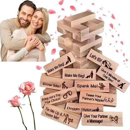 Couple Bonding Blocks: Game for Adults, 48Pcs Super Naughty Block Tower Game.