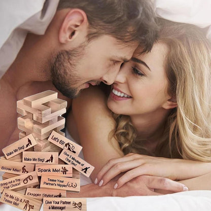 Couple Bonding Blocks: Game for Adults, 48Pcs Super Naughty Block Tower Game.