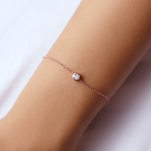 Rose Gold Solitaire Bracelet